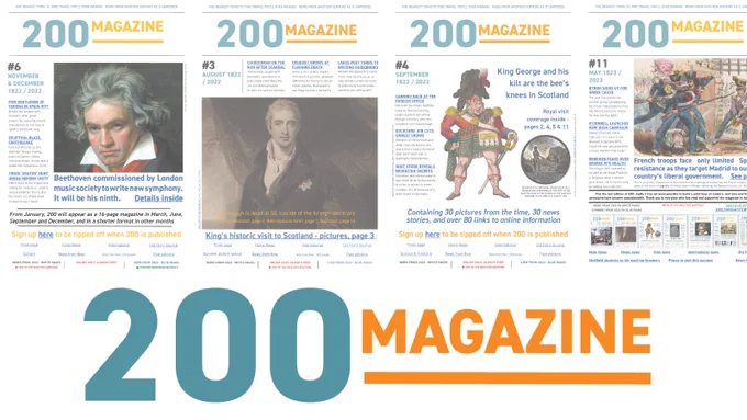 An infographic showing some of the highlights of the 200 magazine