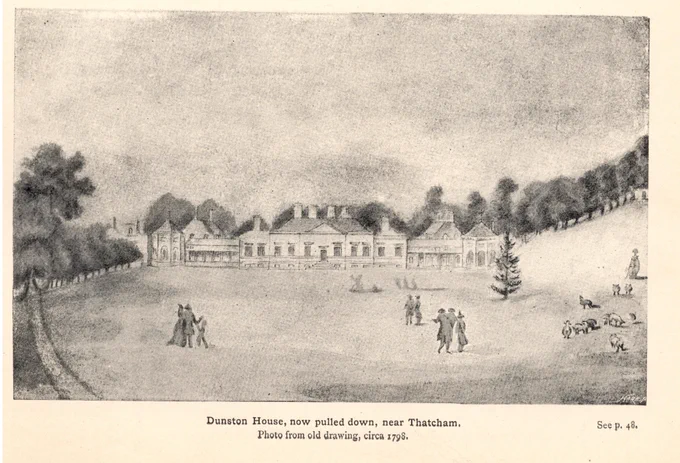 A 1798 painting of Dunston House, Thatcham
