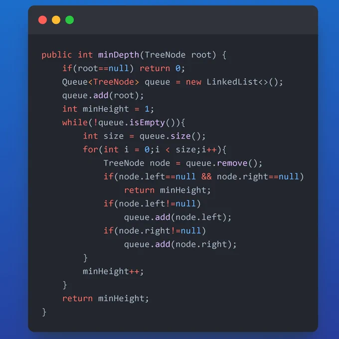 Minimum Depth of Binary Tree
