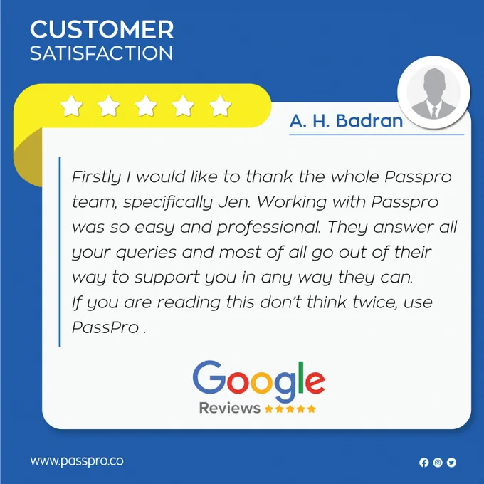 Deeply grateful for the heartfelt appreciation from our esteemed client, Mr. Badran. 
At Passpro, we dedicate ourselves to achieving excellence in delivering seamless citizenship solutions. Your trust is our greatest reward. 
It has been an honor to accompany you on your Citizenship by Investment journey, and we eagerly anticipate continuing our valued partnership. Thank you for choosing PassPro!