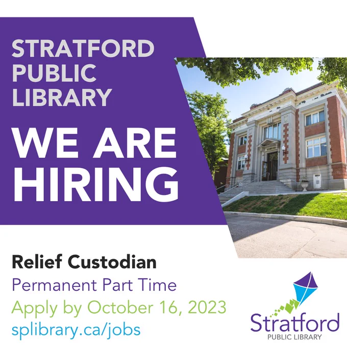 We are hiring a Relief Custodian, permanent, part-time, apply by Oct 16