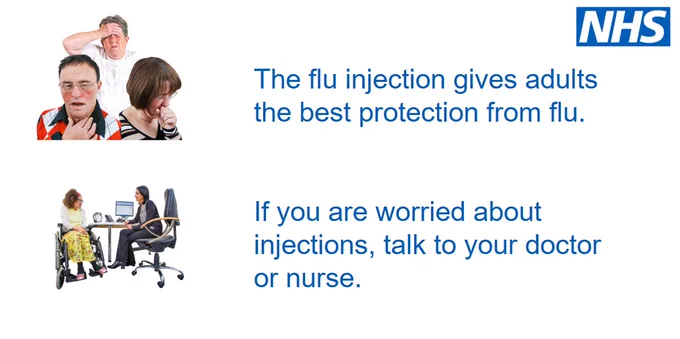 The flu injection gives adults the best protection from flu.  If you are worried about injections, talk to your doctor or nurse 