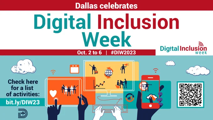 💻 Kick off Digital Inclusion Week today by attending the Computer Help workshop!   

📍 Martin Luther King, Jr. Library Branch – Computer Area, 2922 Martin Luther King Jr Blvd, Dallas, TX 75215 
🕙 10 a.m. -11 a.m. and 3 p.m. - 4 p.m.  

Find more details ➡️ bit.ly/DIW23