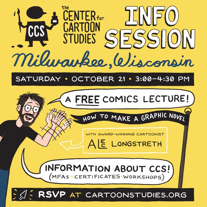 Hello Milwaukee! Attend CCS upcoming Info Session and free lecture by @AlecLongstreth at @MilwaukeePubLib on 10/21 at 3pm! 