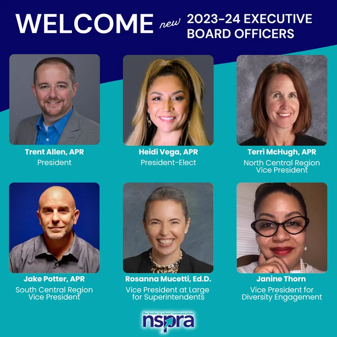 Trent Allen, APR, Heidi Vega, APR, Terri McHugh, APR, Jake Potter, APR, Rosanna Mucetti, Ed.D., and Janine Thorn