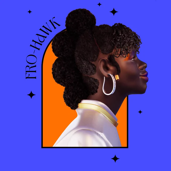 Beautiful woman with a fro-hawk. 
