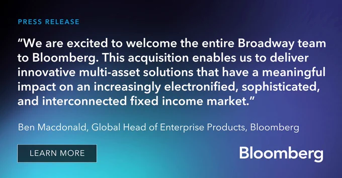 Bloomberg Completes Acquisition of Broadway Technology