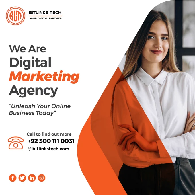 🚀 𝑼𝒏𝒍𝒐𝒄𝒌 𝒀𝒐𝒖𝒓 𝑫𝒊𝒈𝒊𝒕𝒂𝒍 𝑷𝒐𝒕𝒆𝒏𝒕𝒊𝒂𝒍 𝒘𝒊𝒕𝒉 𝑼𝒔! 💻🌟

We are your go-to digital marketing agency, here to propel your online presence to new heights! 📈💼 
From SEO strategies that skyrocket your visibility to captivating content that engages your audience, we've got the tools to make your brand shine. 🌐📊 
Let's collaborate and transform your digital journey today! 🚀🌆 

𝘾𝙤𝙣𝙩𝙖𝙘𝙩 𝙐𝙨:
🇵🇰    92 300 111 0031
🌎   bitlinkstech.com
.
.
.
.
.
#bitlinkstech #bitlinks #BLT #digitalpartner #YourDigitalPartner #DigitalMarketing #OnlineSuccess #marketing #socialmediamarketing #business #socialmedia #digitalmarketing #marketingtips #marketingagency #motivation #unitedstates #love #success #follow #businessowner