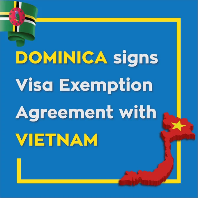 📋 Eligibility Criteria for Visa Exemption:

🪪 Commonwealth of Dominica Passport: Ensure your passport is valid for at least 6 months to enjoy the perks of hassle-free travel.


📌 Destination: Phu Quoc (PQC): Nationals of Dominica arriving at the enchanting Phu Quoc are now eligible for visa exemption..

🛫 Return/Onward Tickets: Holders of return or onward tickets are welcome beneficiaries of this groundbreaking agreement, adding another layer of convenience to your travel plans.

🗓 Connecting Flights: For Dominica nationals arriving at any international airport in Vietnam and catching a connecting flight to Phu Quoc on the same calendar day, the visa exemption also applies.✈️
