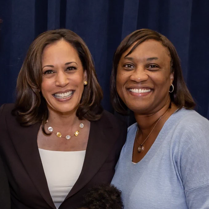 Photo of Kamala Harris and Laphonza Butler.