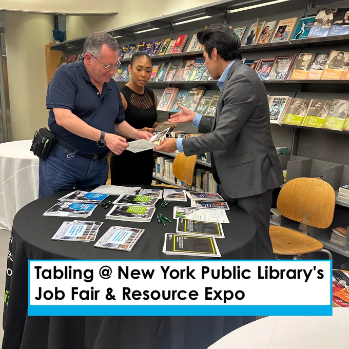 Tabling at New York Public Library Job Fair and Resource Expo