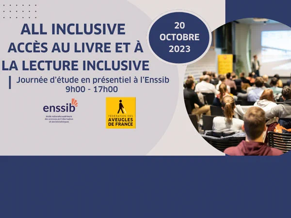 Affiche de la journée d'étude  "ALL inclusive : Accès au Livre et à la Lecture inclusive"