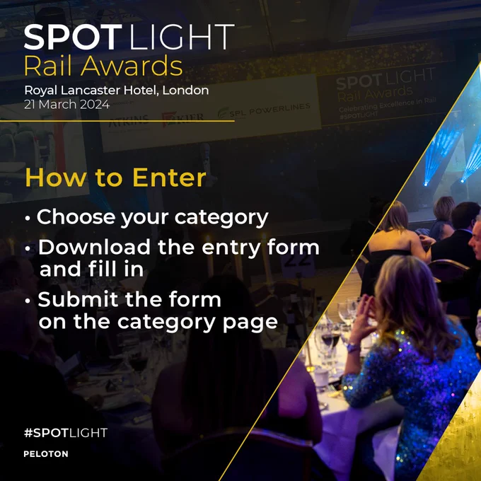 The SPOTLIGHT Rail Awards. How to Enter. Choose your category. Download the entry form and fill in. Submit the form on the category page. 