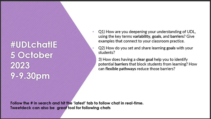 Q1) How are you deepening your understanding of UDL, using the key terms variability, goals, and barriers? Give examples that connect to your classroom practice.
Q2) How do you set and share learning goals with your students?
3) How does having a clear goal help you to identify potential barriers that block students from learning? How can flexible pathways reduce those barriers?
