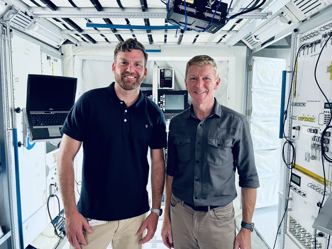 Tim Peake and the Civil Aviation Authority's Dr Ryan Anderton.
