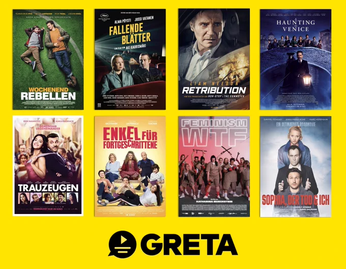 Die aktuellen Filme: Wochenendrebellen, Fallende Blätter, Retribution, A Haunting in Venice, Trauzeugen, Enkel für Fortgeschrittene, Feminism WTF und Sophia, der Tod und ich.