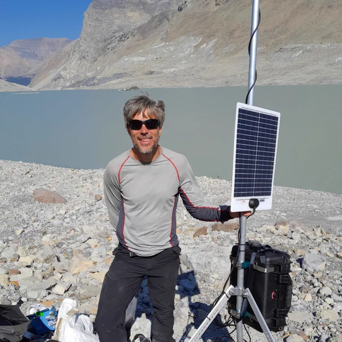 Hamish Pritchard is pictured on field work in the Himalayas (British Antarctic Survey)