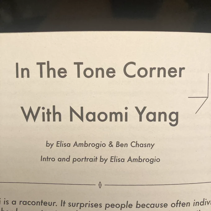 Title page of In The Tone Corner with Naomi Yang