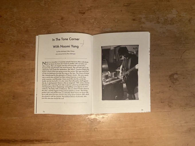 Open zine with photo of Naomi Yang in Galaxie 500