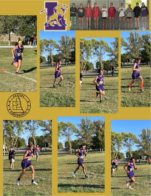 Cross country team competing at the conference meet