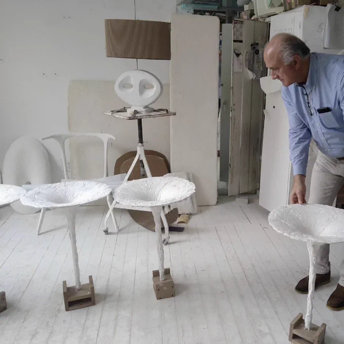 Mr Ralph Pucci evaluating prototypes with enthusiasm 