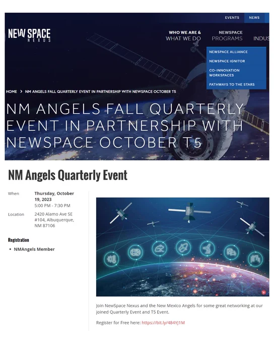 
🌟𝐍𝐌 𝐀𝐧𝐠𝐞𝐥𝐬 & 𝐒𝐩𝐚𝐜𝐞 𝐕𝐚𝐥𝐥𝐞𝐲 𝐂𝐨𝐚𝐥𝐢𝐭𝐢𝐨𝐧 𝐏𝐫𝐞𝐬𝐞𝐧𝐭 𝐑𝐨𝐛𝐛𝐢 𝐅𝐢𝐫𝐞𝐬𝐭𝐨𝐧𝐞'𝐬 𝐕𝐑 𝐀𝐫𝐭 𝐋𝐢𝐯𝐞 

Join us for a captivating evening at the NM Angels Fall Quarterly Event, in collaboration with the 𝐒𝐩𝐚𝐜𝐞 𝐕𝐚𝐥𝐥𝐞𝐲 𝐂𝐨𝐚𝐥𝐢𝐭𝐢𝐨𝐧, where art, technology, and innovation converge. Thursday, October 19, 2023, 5:00 PM to 7:30 PM, @2420 Alamo Ave SE #104, Albuquerque, NM 87106, witness the transformative live performance of 𝐑𝐨𝐛𝐛𝐢 𝐅𝐢𝐫𝐞𝐬𝐭𝐨𝐧𝐞 𝐢𝐧 𝐕𝐑. 

Robbi's fusion of art & technology will transport you into a world where imagination meets innovation. Forge connections with tech leaders, museums, & angel investors committed to innovation. Explore the potential of Robbi's artistry for corporate gatherings. 

Join in person or via Zoom. Register at the provided link. Presented by the New Space Alliance, in partnership with NM Angels & Space Valley Coalition. 🚀🎨🌌 

#TechInnovatorsExpoVR #VRMusicExperience 