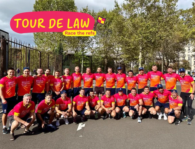 A large group of people taking part in our #TourDeLaw challenge
