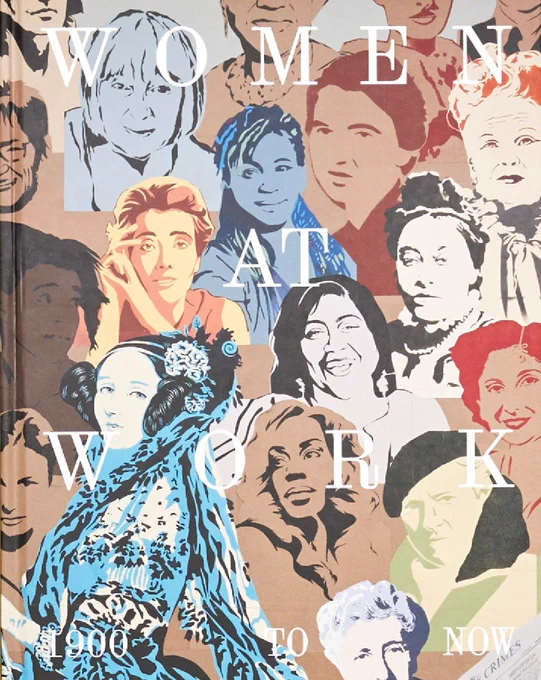 [IMAGE] A coloured book cover including a collage of inspiring women from the Work in Progress mural at the National Portrait Gallery.