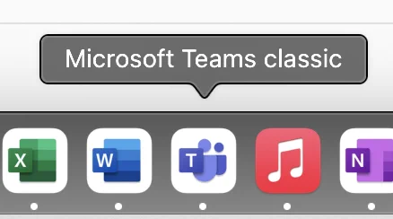 The Microsoft Teams icon with the newly updated app name "Microsoft Teams Classic"