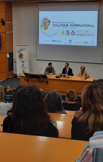 Cloture du colloque international "recherche en éducation" en hommage à Jacques Ginestié par Robin Bosdeveix, Pascale Brandt-Pomares et Nicolas Mascret