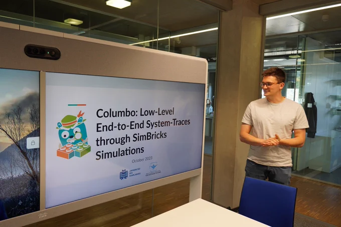Jakob getting ready to present his work Columbo.