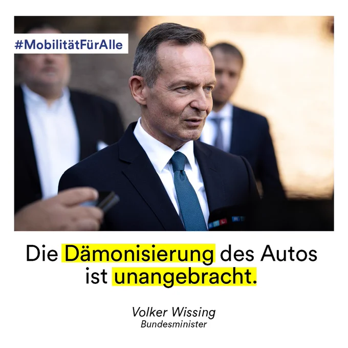 Volker Wissing: Mobilität für alle - Die Dämonisierung des Autos ist unangebracht.