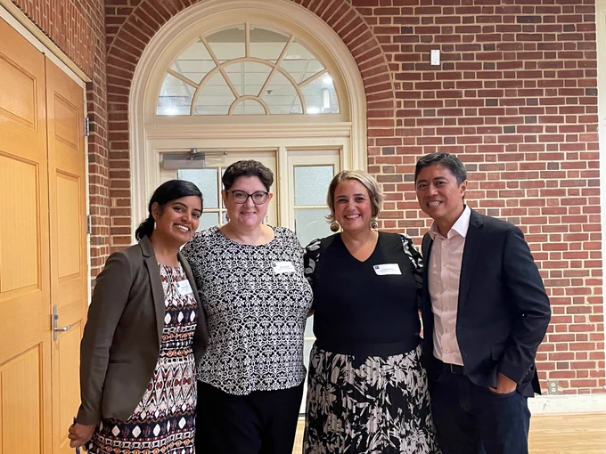 Photo: (From left to right):  Sheila Somashekhar, Director, Purple Line Corridor Coalition, Melissa Bondi, Policy Director, Mid-Atlantic, Enterprise Community, Aspasia Xypolia, Director, Prince George’s County Department of Housing and Community Development and Phuc Tran, Vice President-Asset Management, Jair Lynch Real Estate Partners.