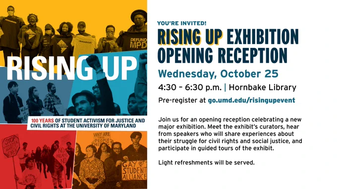 Tweet information repeated with poster of photos from the exhibit.