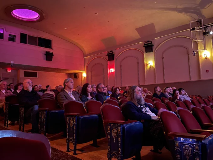 Audience photo at GVSU Poetry Night at the Wealthy Theatre in Grand Rapids.