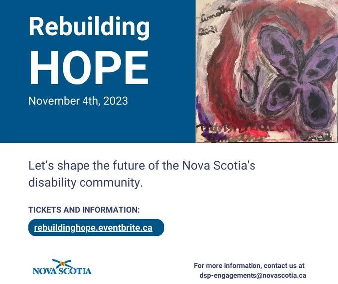 Poster for the Rebuilding Hope conference containing butterfly artwork. 