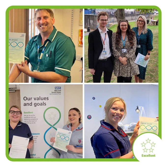 Stephen Rayner, Ward Host in the Catering department (top left)

Communications and Engagement team (top right)

The Trust’s HCA Champions team (bottom left)

Sharon Coyle, Senior MRI Radiographer (bottom right)