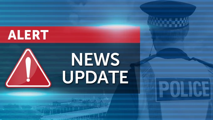 graphic with blue background and darker blue box with the words news update