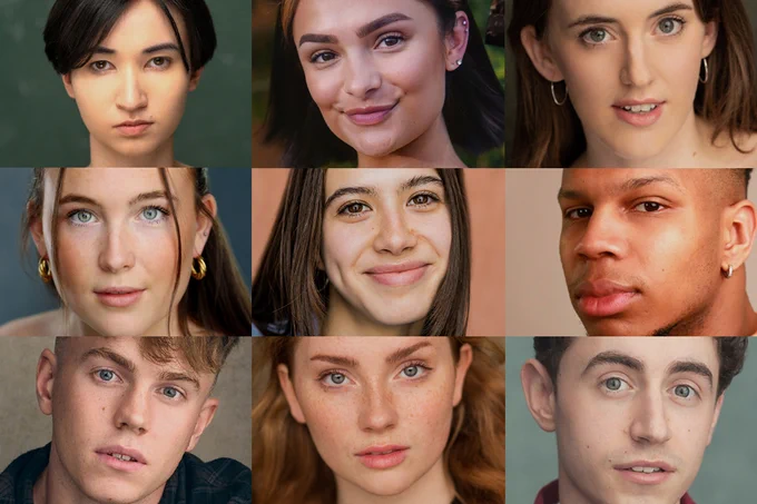 A photo showing nine headshots 