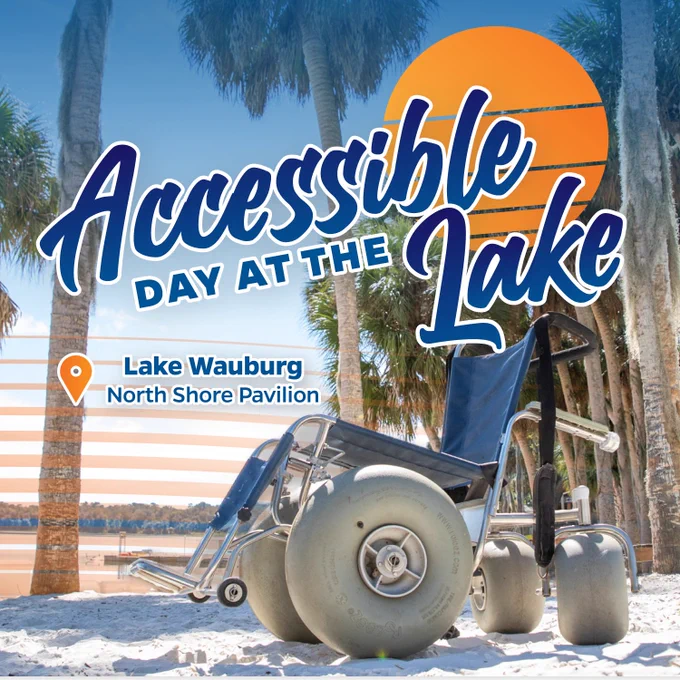 Accessible Day at the Lake is happening at Lake Wauburg at the North Shore Pavilion. 