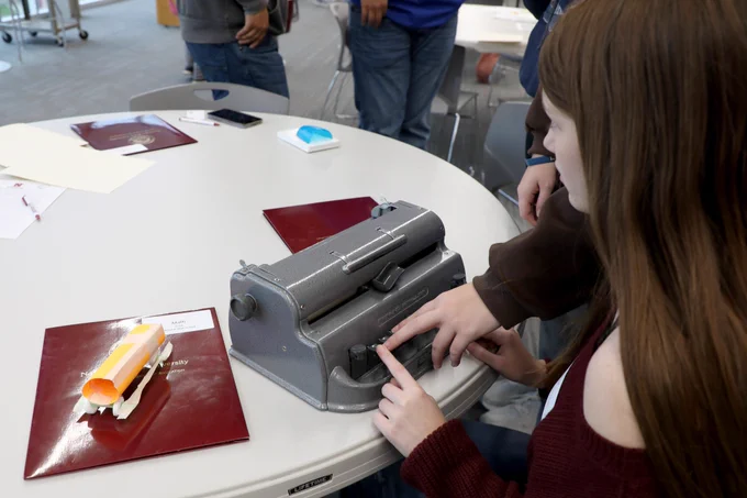 Students had hands-on lessons in teaching methodology and equipment during the Learning Expo, held Wednesday, Oct. 18, 2023 at Northern State University in Aberdeen, SD.