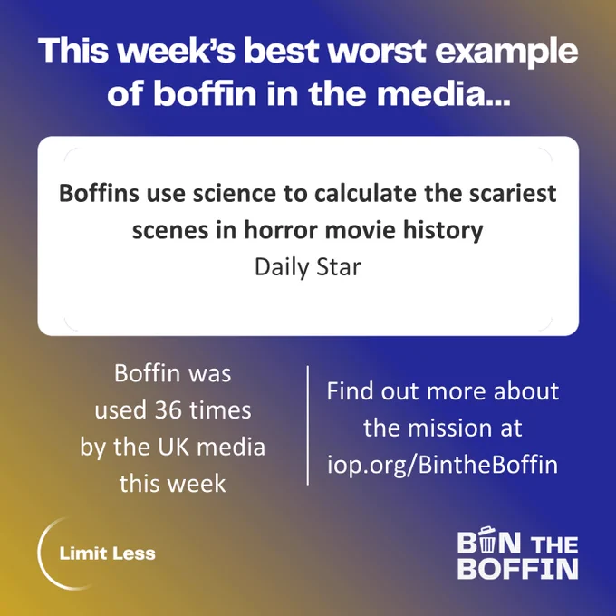 Image of this week's best worst example of boffin in the media and boffin being used in the media 36 times.