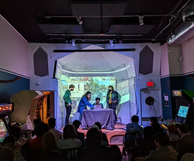 The Parks Staff exploring dumpling.love on stage