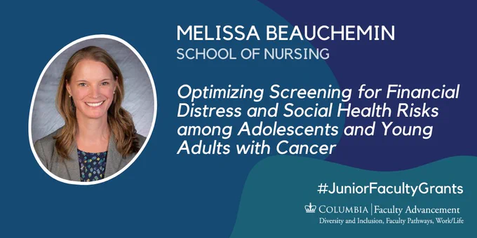Head shot of Melissa Beauchemin smiling. Beauchemin received a Junior Faculty Grant for her project "Optimizing Screening for Financial Distress and Social Health Risks among Adolescents and Young Adults with Cancer"
