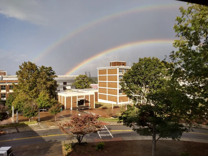 Did you catch the double rainbow on Friday afternoon? #UGA #ConnerHall #CAES #wxdawgs