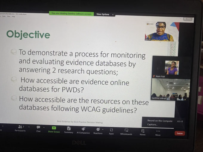 Nain MiraYuh presenting at the what works Global submit 2023 virtually on web accessibility for people with disabilities