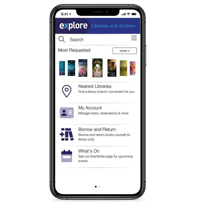A phone screen displaying the homepage of the York Explore App.