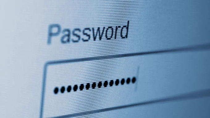 A login screen close up showing the password section