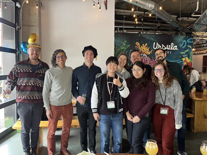Group lab photo at Michael’s celebration
