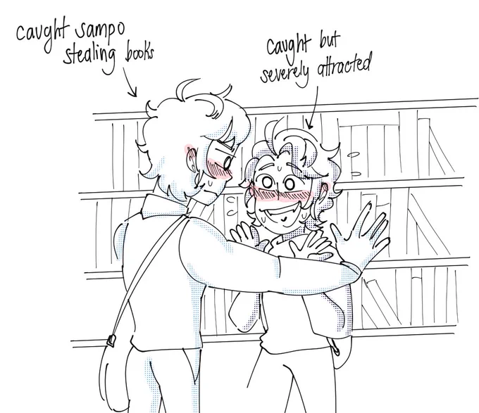 gepard - caught sampo stealing books
sampo - caught but severely attracted
